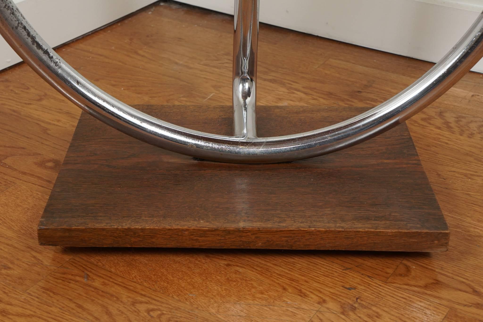 Chrome Art Deco Side Table with Seat For Sale