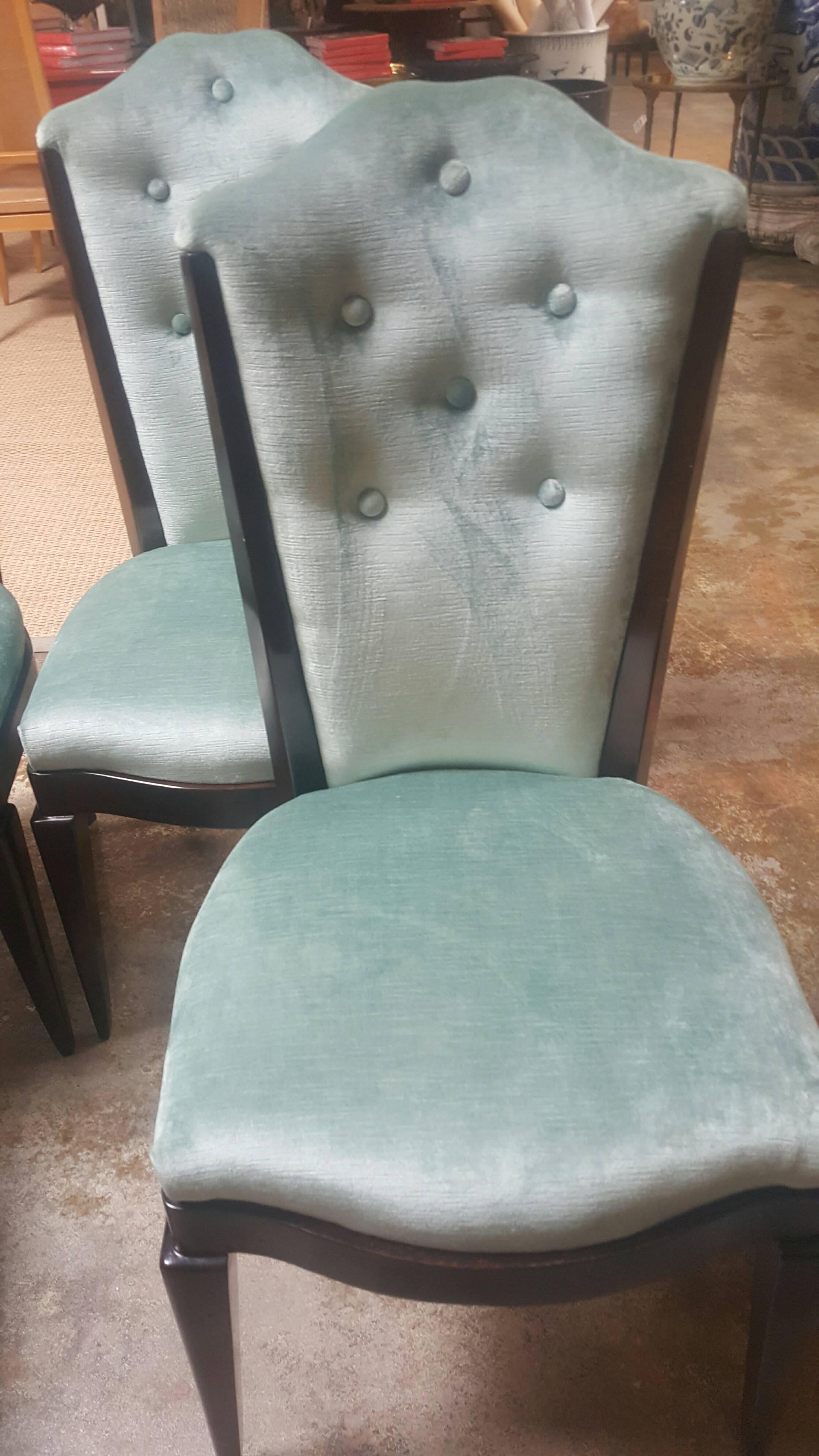 Hollywood Regency Dining Chairs Set of Four In Excellent Condition For Sale In Dallas, TX