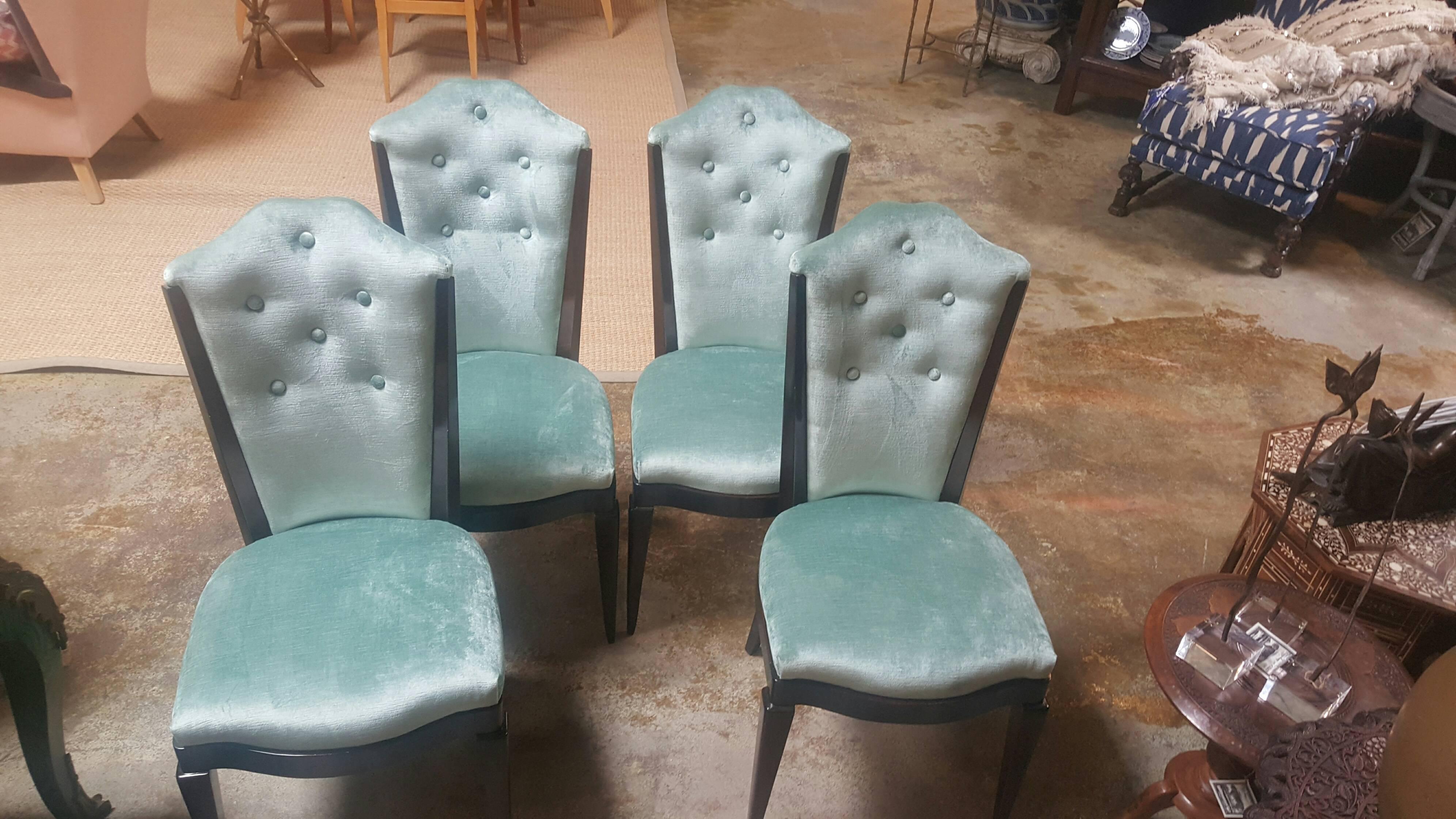 Contemporary Hollywood Regency Dining Chairs Set of Four For Sale