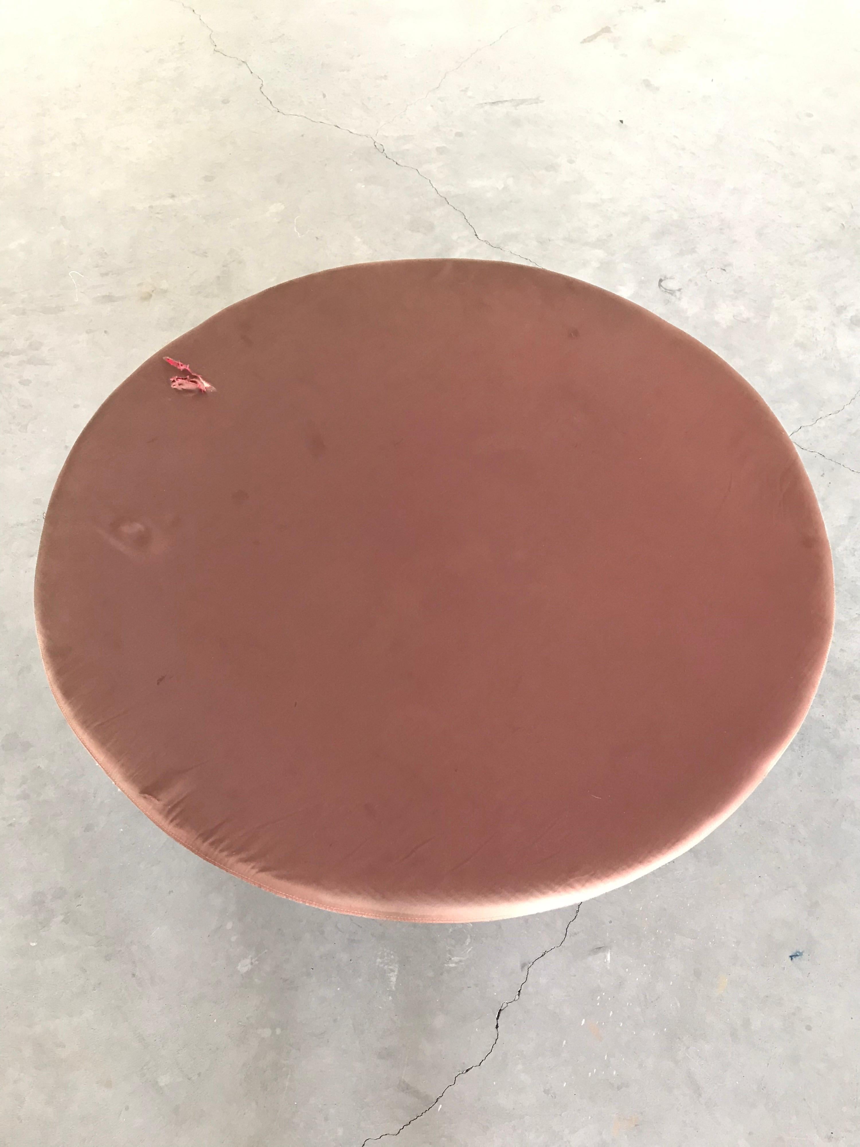 Metal Pair of Seat Poufs For Sale