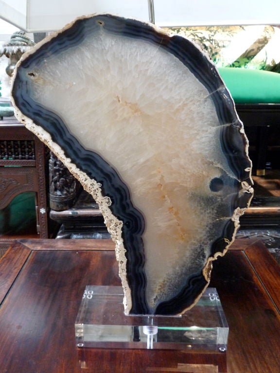 Agate Slice Lamp Rock Candy In Excellent Condition For Sale In Dallas, TX
