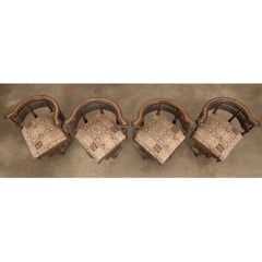 Early 20th Century Syrian Mop Inlaid Corner Chairs- Set of 4