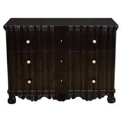 Quatrain Portuguese Baroque Ebonized Commode, Modern