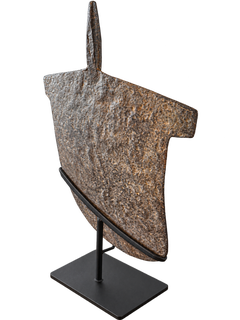 19th Century African Afo Tribal Iron Currency Sculpture Nigeria on Metal Stand
