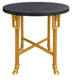 Pair of Directoire Style Gilt Bronze Guéridon Tables with Black Granite Tops