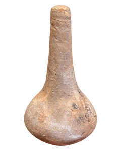 Greek Terracotta Amphora Vase, Rustic Pottery Decorative Vessel with Aged Patina