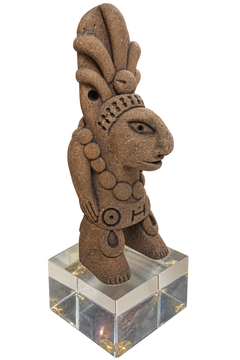 19th C. Mexican Pre-Columbian Style Terracotta Sculpture on Acrylic Base