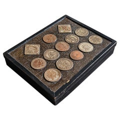 Vintage Dutch Colonial Lidded Box with Welded Currency, 19th Century
