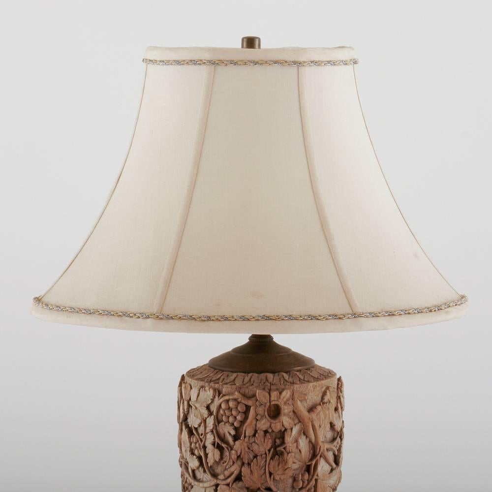 Italian Wood Carved Lamp In Good Condition In Dallas, TX