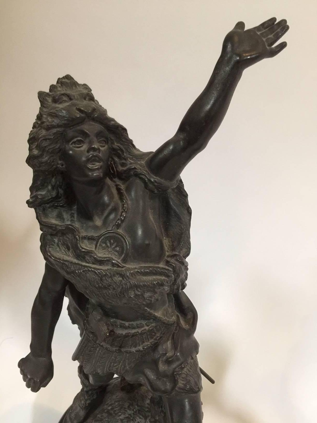 Indiani di bronzo di Rancoulet In condizioni ottime in vendita a Dallas, TX