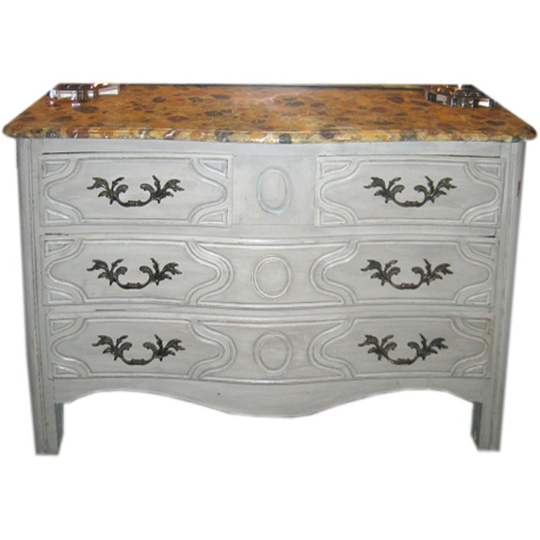 Late 19th Century French Chest with Faux Marble Top