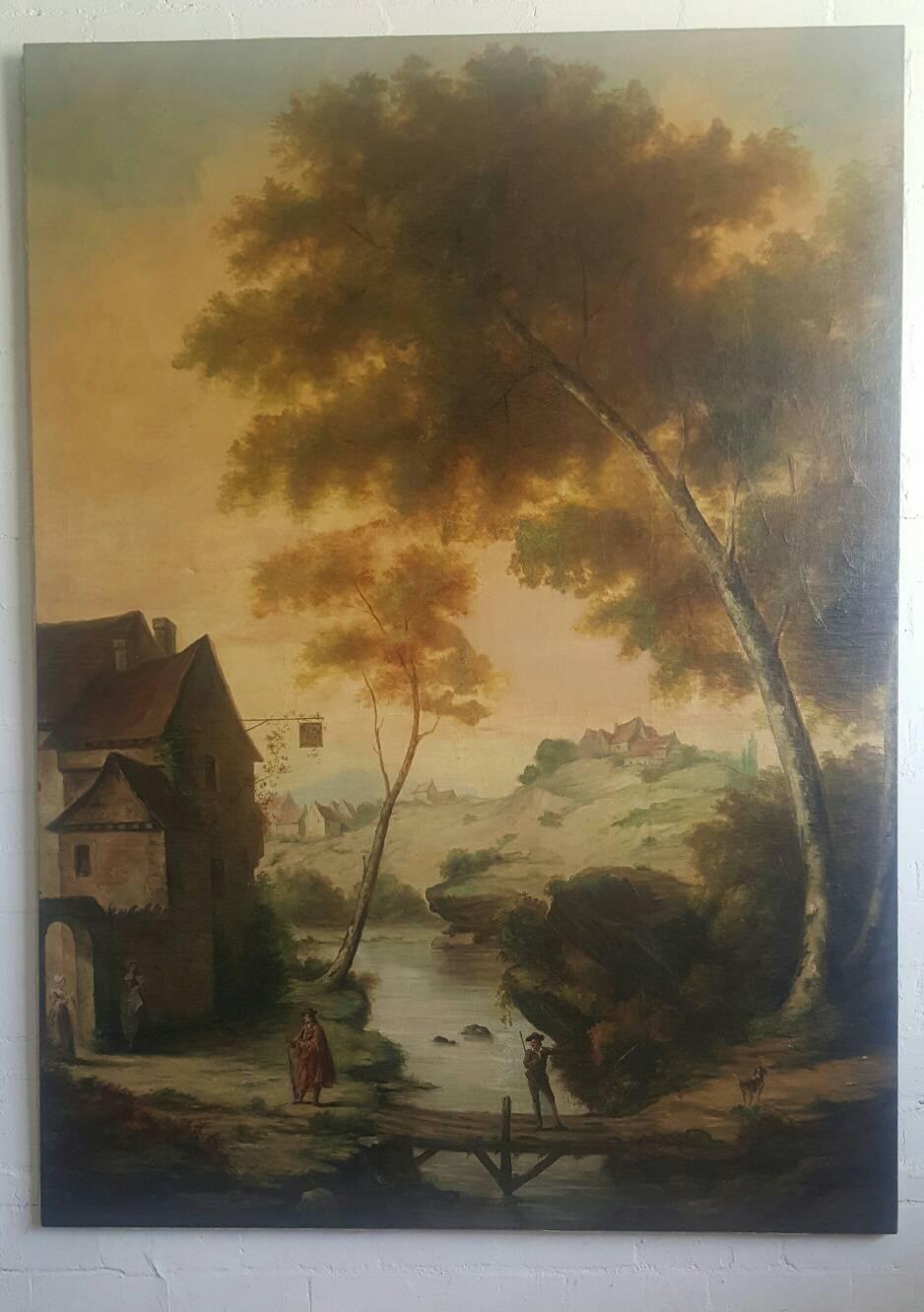 Hand-Painted 18th Century Room Panels In Fair Condition For Sale In Dallas, TX