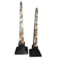 Vintage Pair of Marble Obelisks