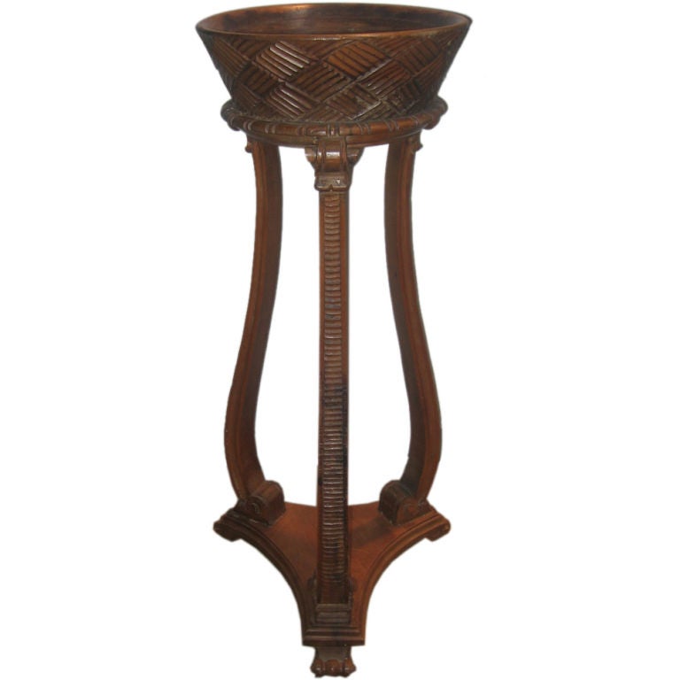 Mid-19th Century Hand-Carved Italian Plant Stand For Sale