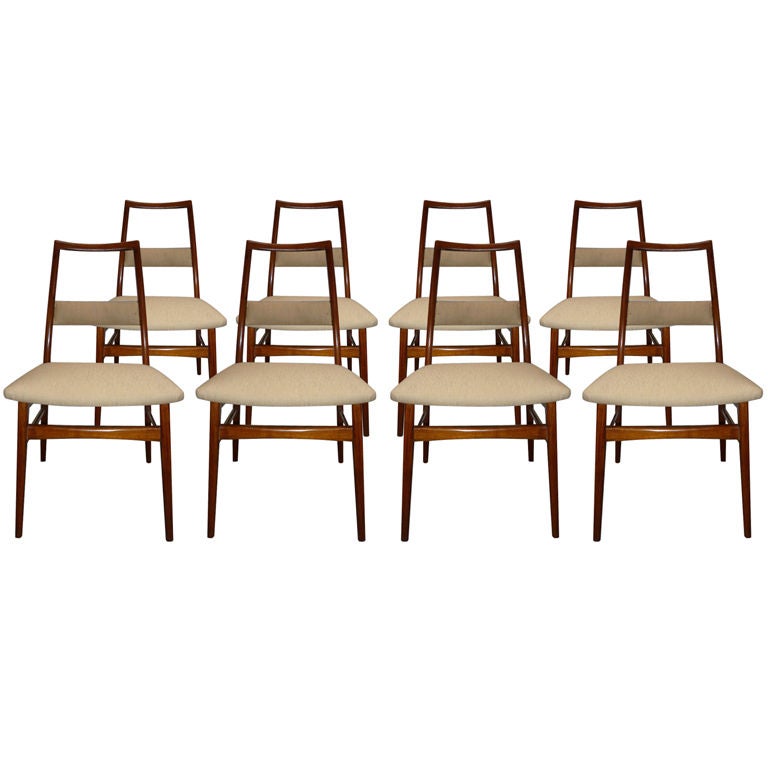 Eight Ponti Style Dining Chairs For Sale