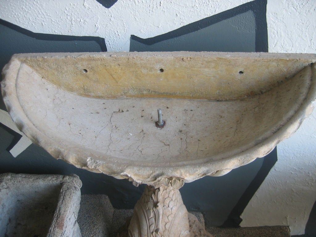 French Pair of Concrete Fountain Basins For Sale