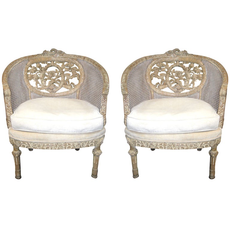 Pair of 19th Century Wood-Carved French Chairs