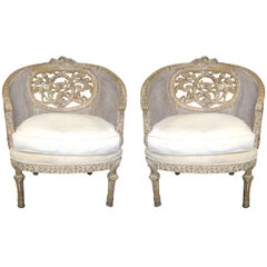 Pair of 19th Century Wood-Carved French Chairs