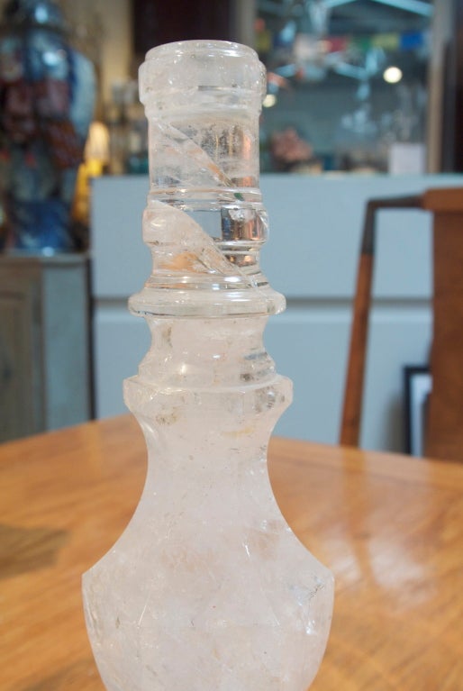 Pair of Rock Crystal Candlesticks For Sale 3