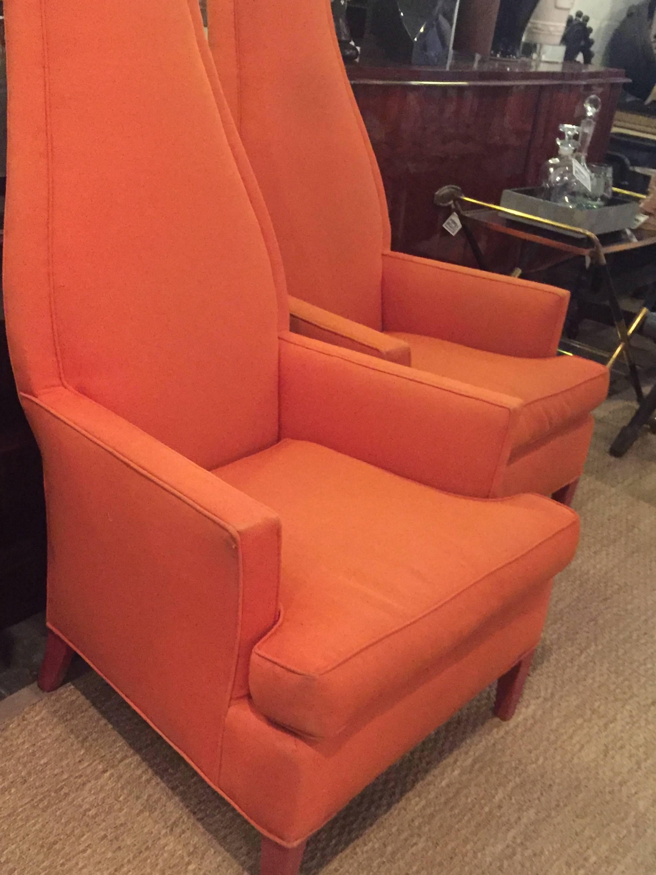Hollywood Regency pair of upholstered chairs from the 1960s.