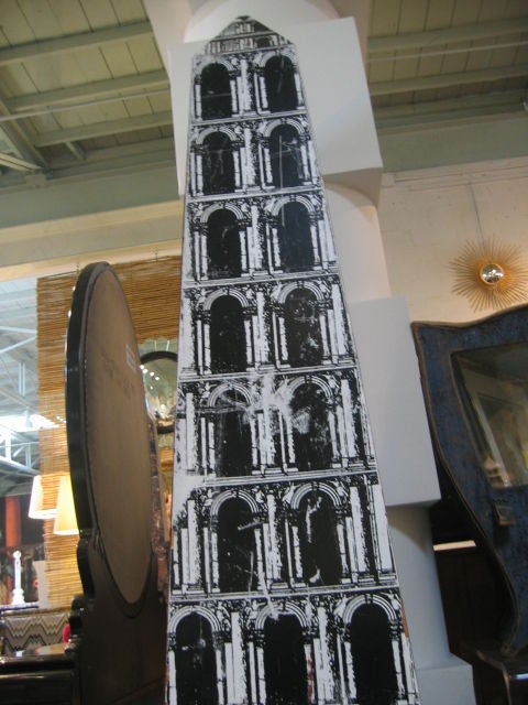 Wood 1940s Obelisk in the style of Piero Fornasetti