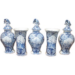 Used Delft Garniture Set, 18th Century