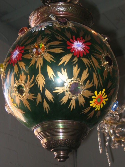 Indian Glass Globe Hanging Lantern of 19th Century 2