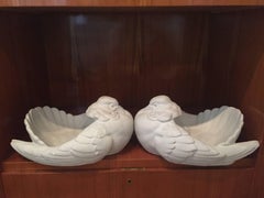French 1940s Jules Lelue Plaster Dove Sconces