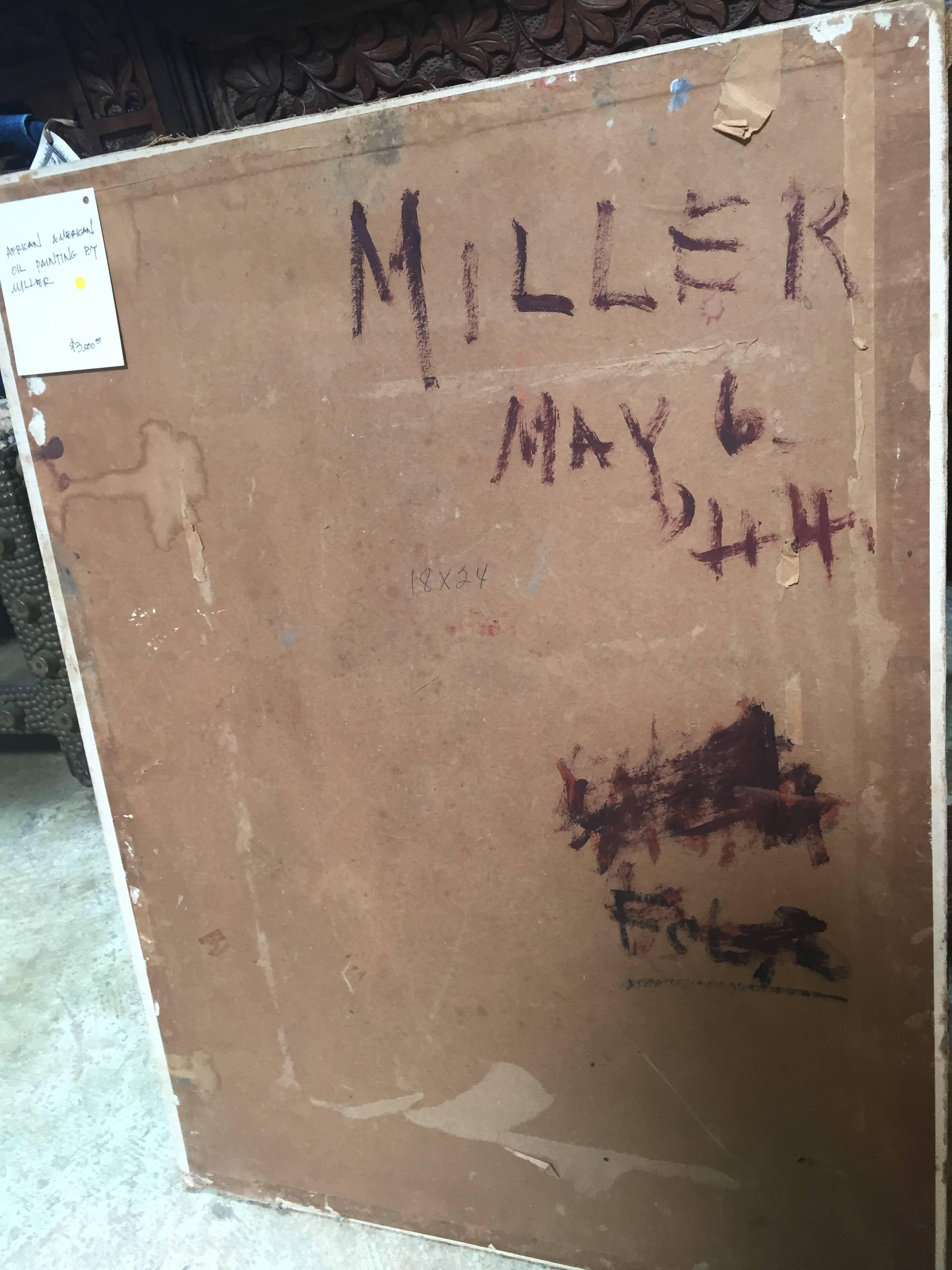 Painting of Woman by Miller In Fair Condition For Sale In Dallas, TX