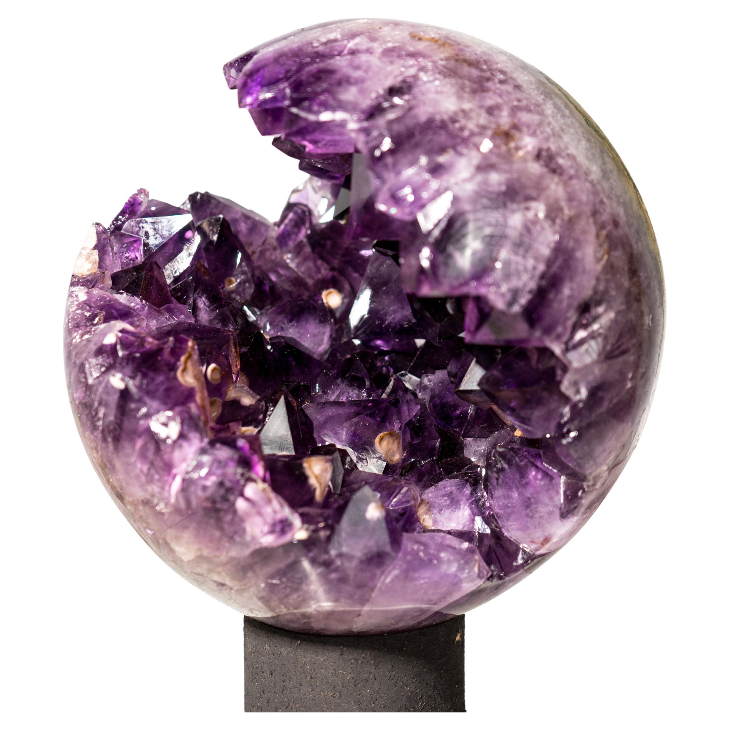 Rare grande sphère d'améthyste violette, 9 pouces
