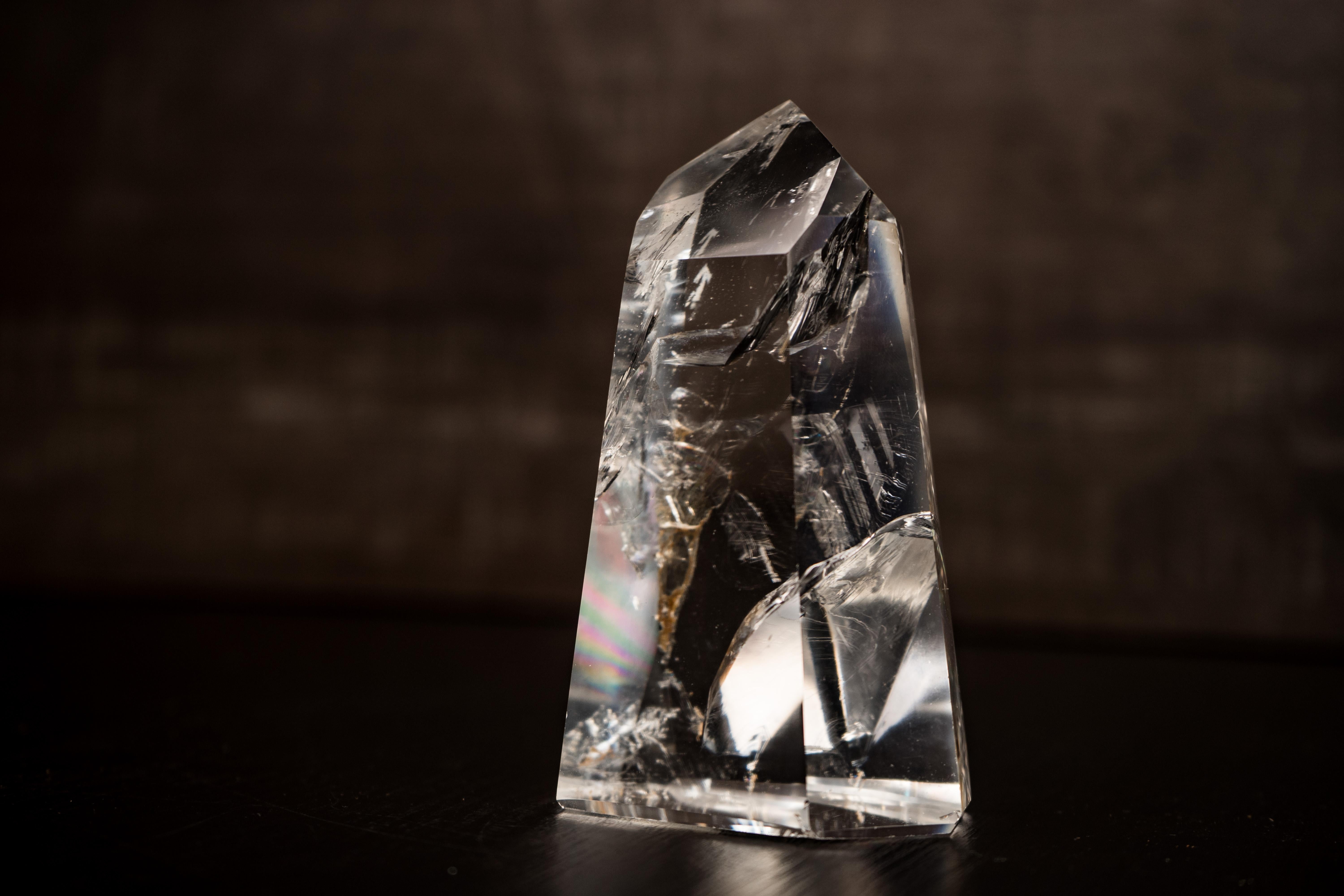 Water-Clear Lemurian Quartz Obelisk Point from Diamantina For Sale 1