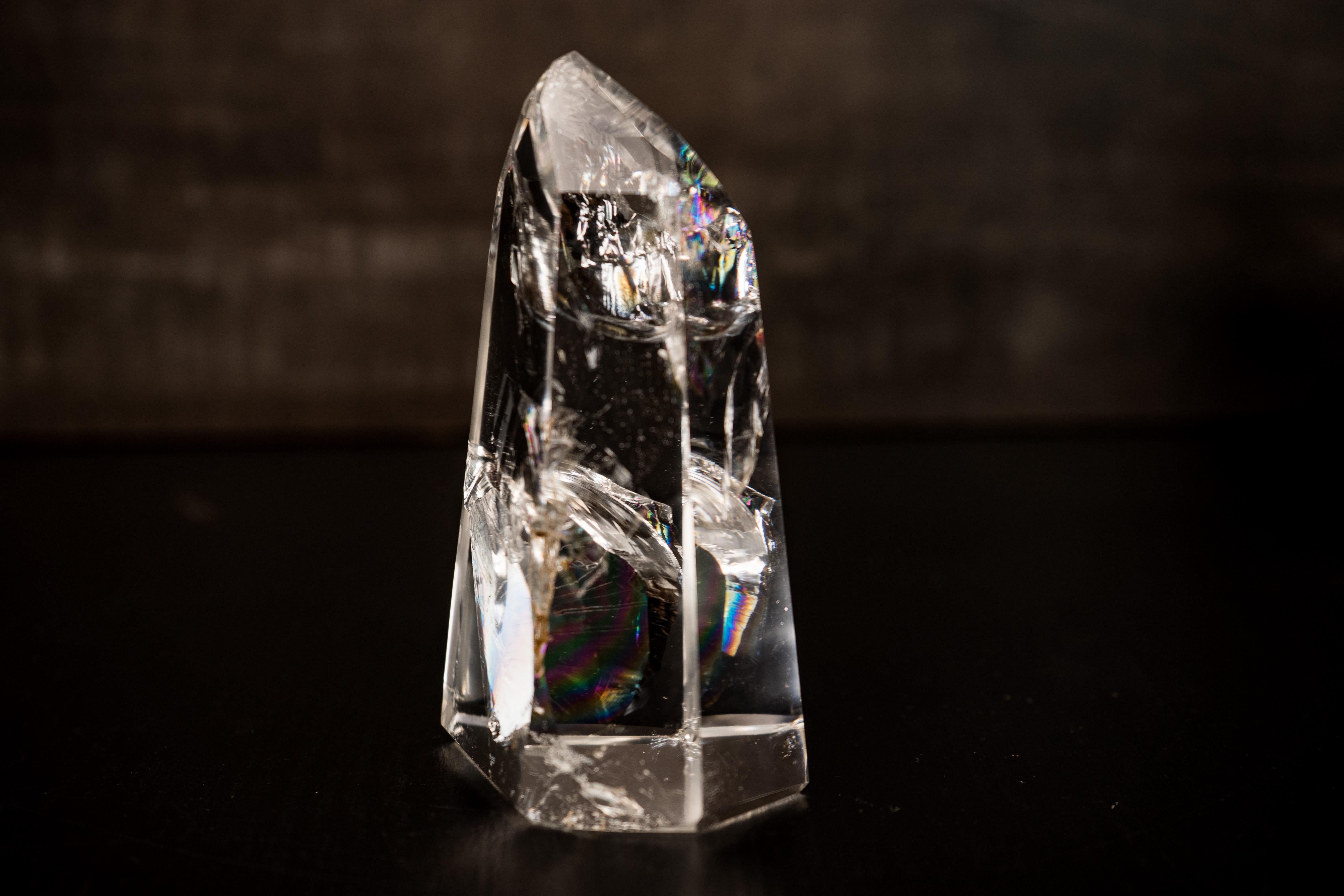 Crystal Water-Clear Lemurian Quartz Obelisk Point from Diamantina For Sale