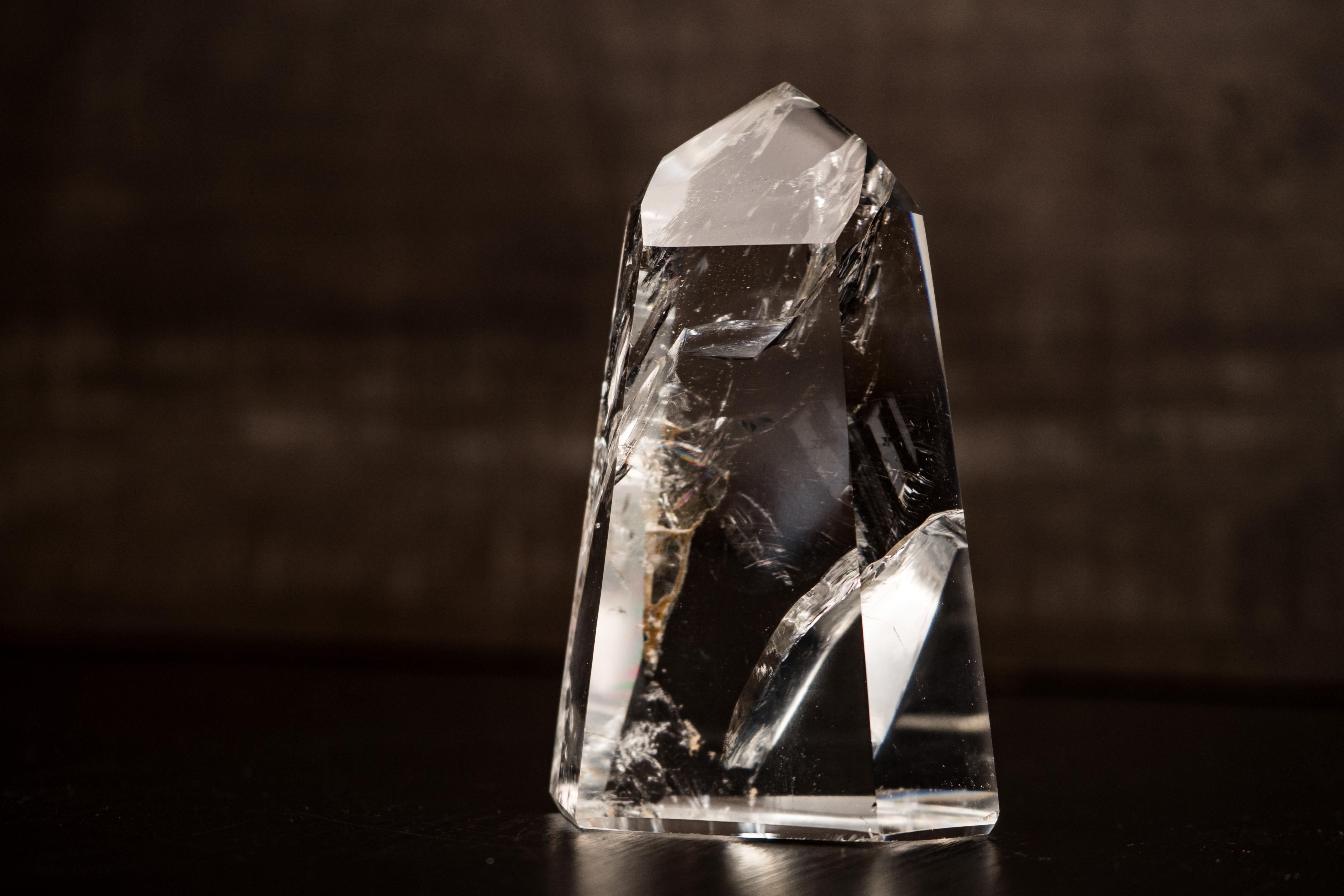 Water-Clear Lemurian Quartz Obelisk Point from Diamantina For Sale 4