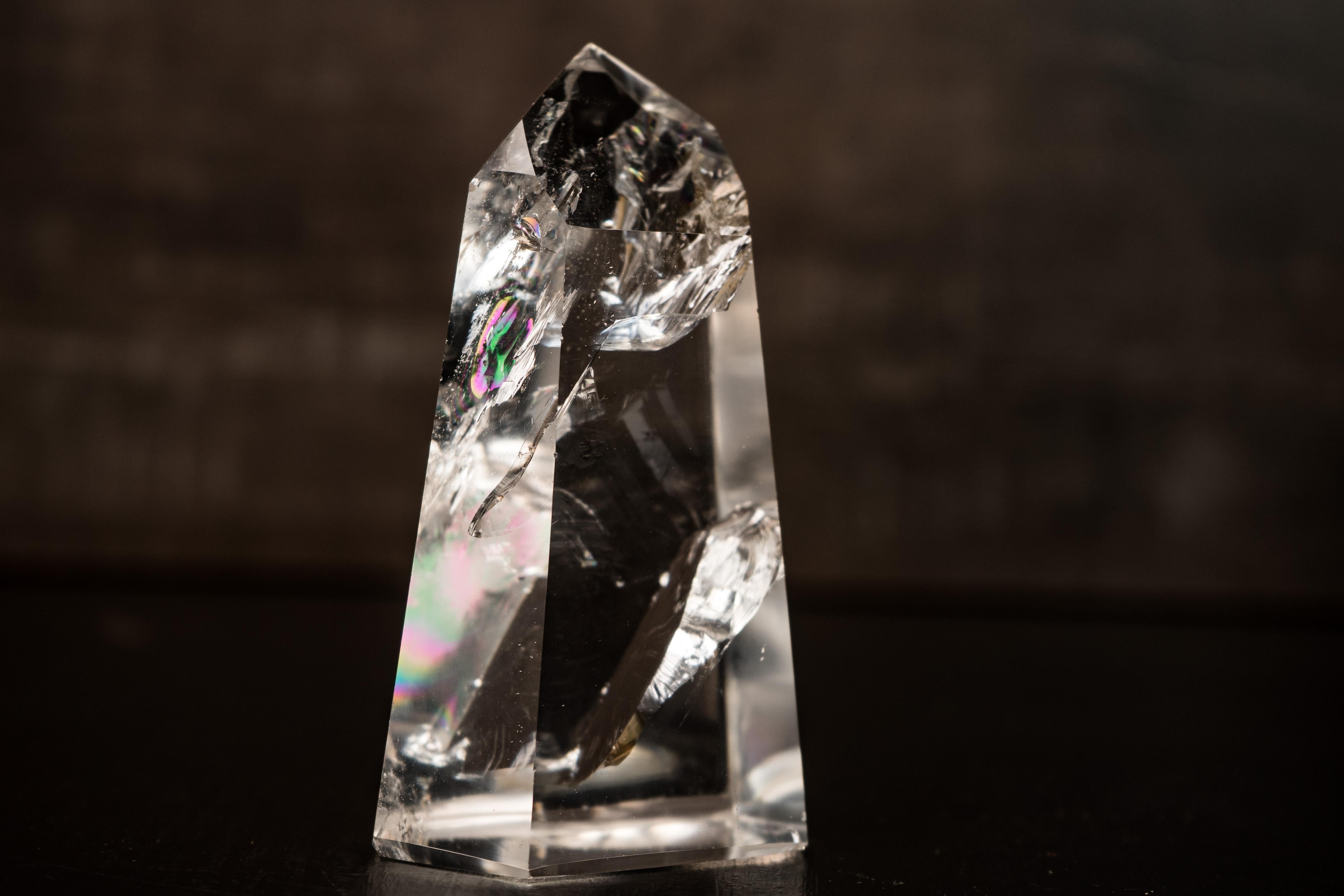 Water-Clear Lemurian Quartz Obelisk Point from Diamantina For Sale 2