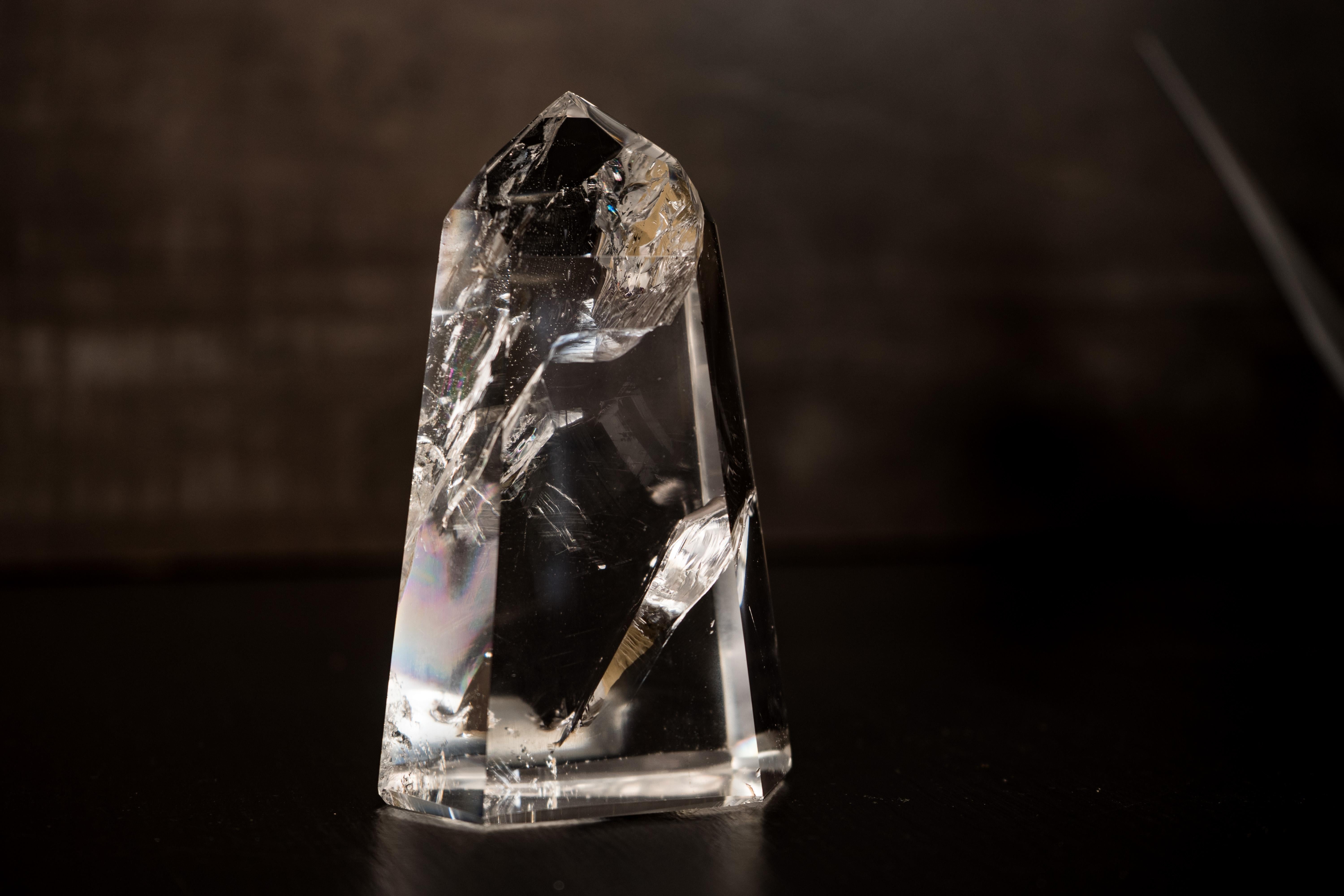 Water-Clear Lemurian Quartz Obelisk Point from Diamantina For Sale 5