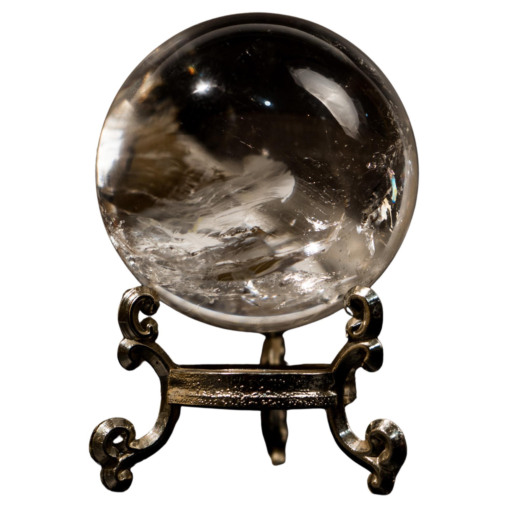 Natural Water-Clear Quartz Sphere For Sale