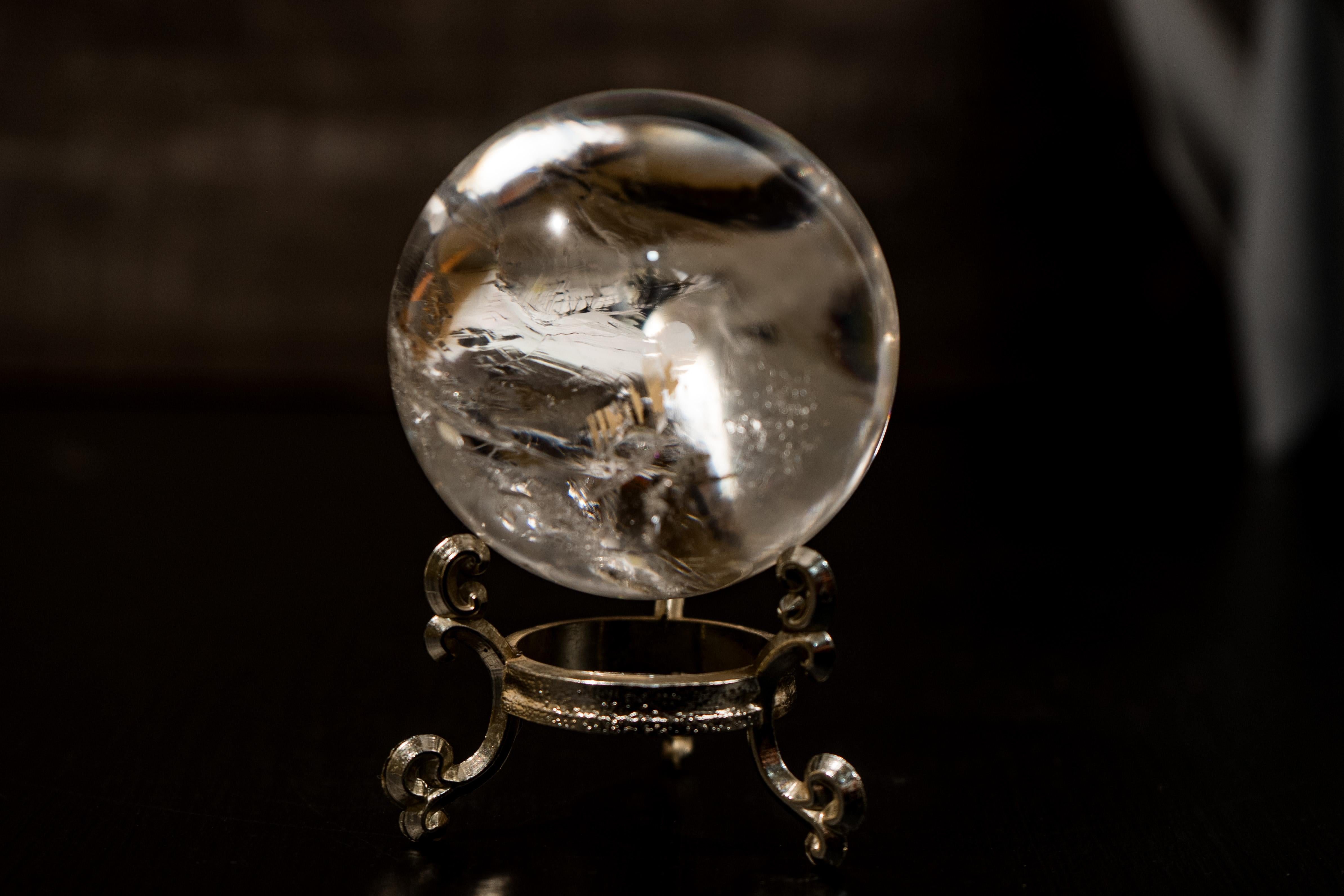 Natural Water-Clear Quartz Sphere For Sale 1