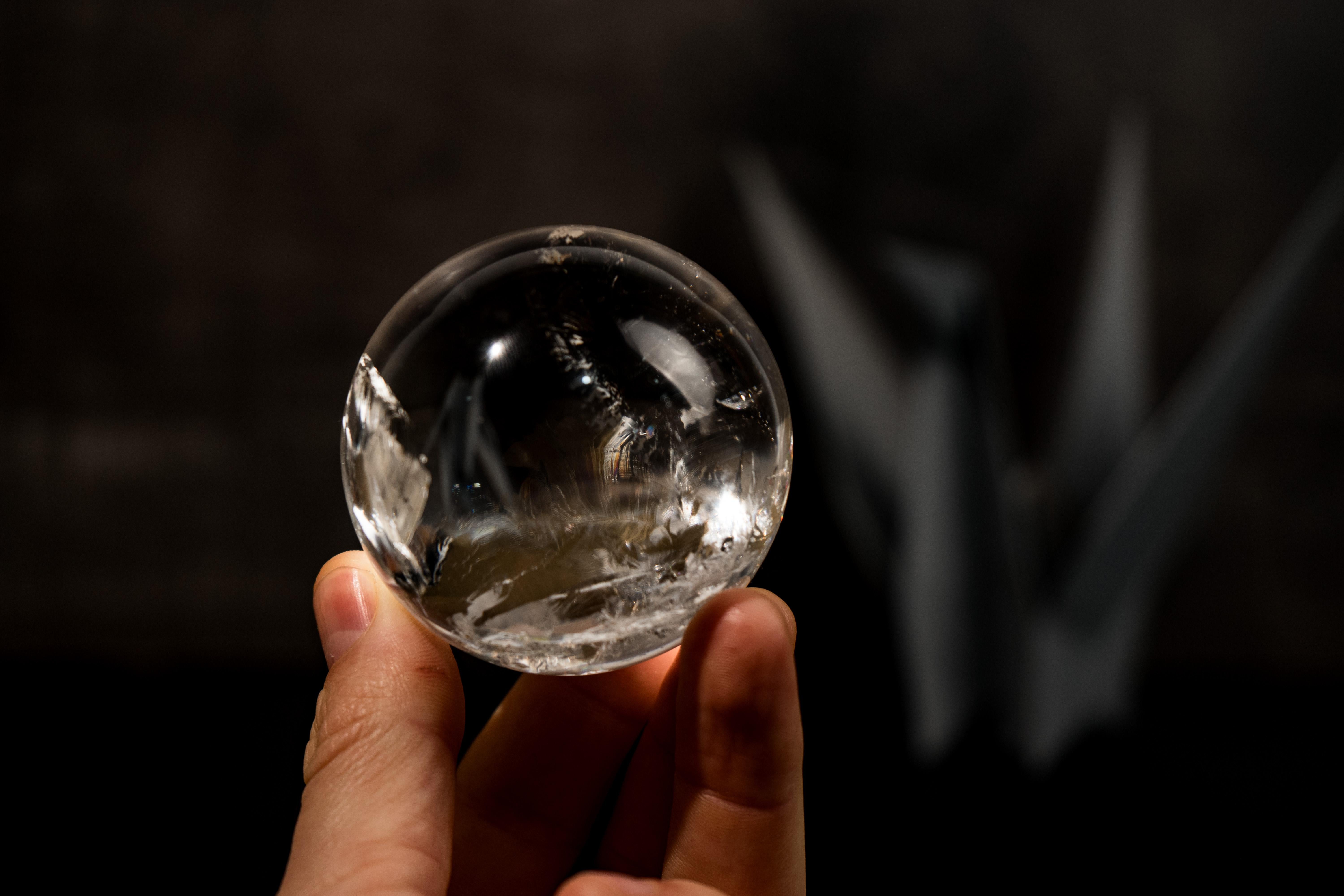 Natural Water-Clear Quartz Sphere For Sale 4