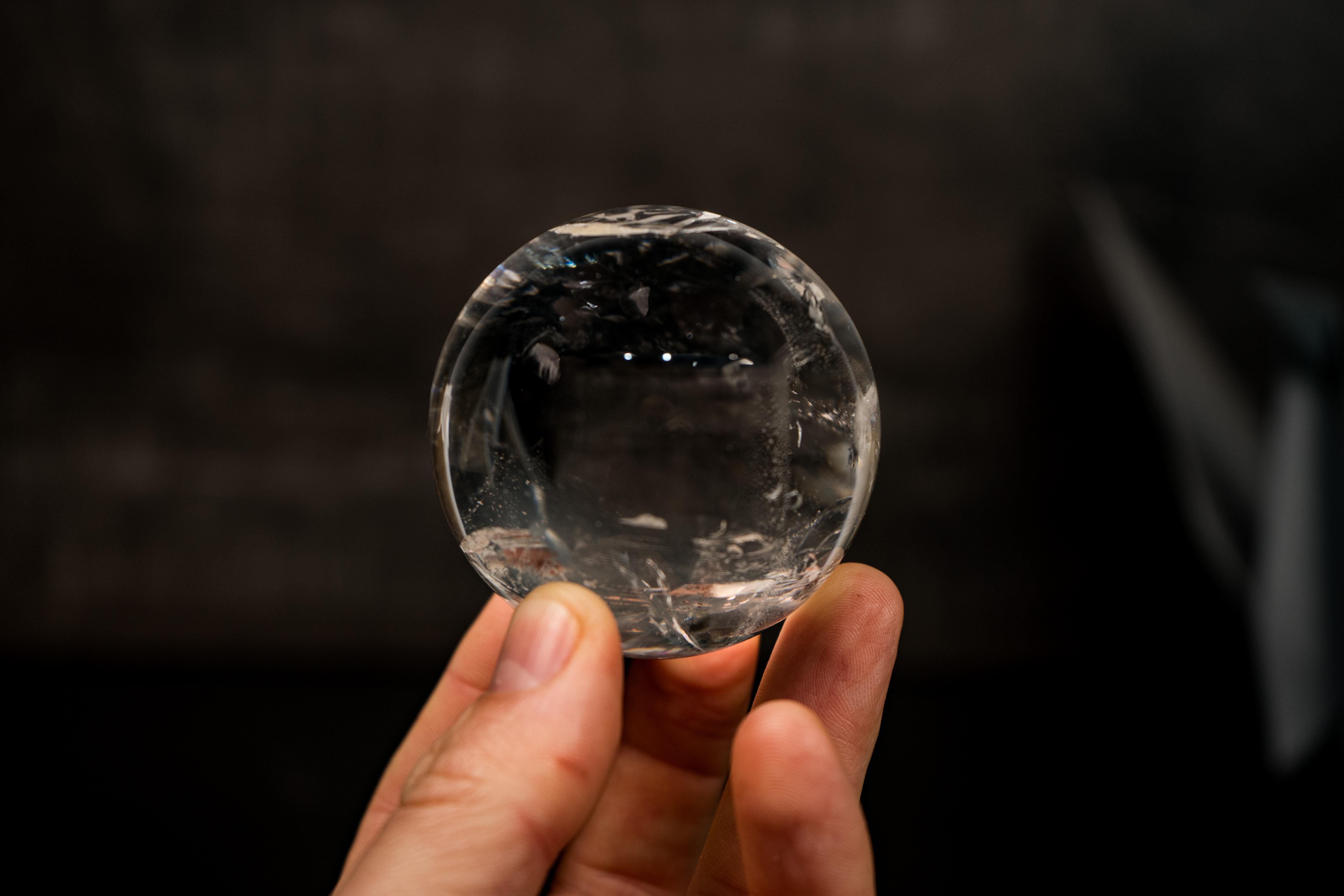 Contemporary AAA Water-Clear Quartz Crystal Sphere For Sale
