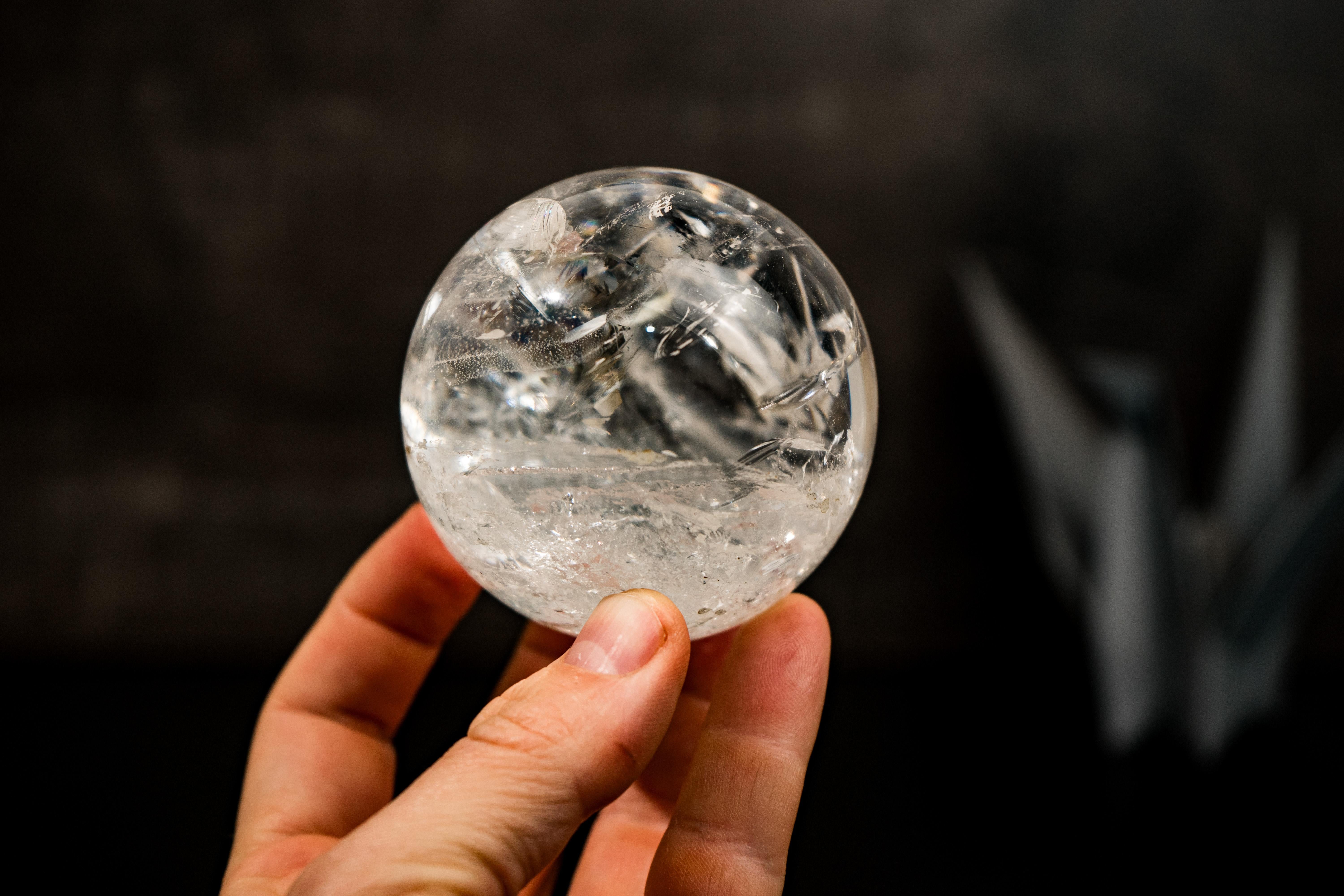 Natural Rainbow Generator Quartz Sphere For Sale 2