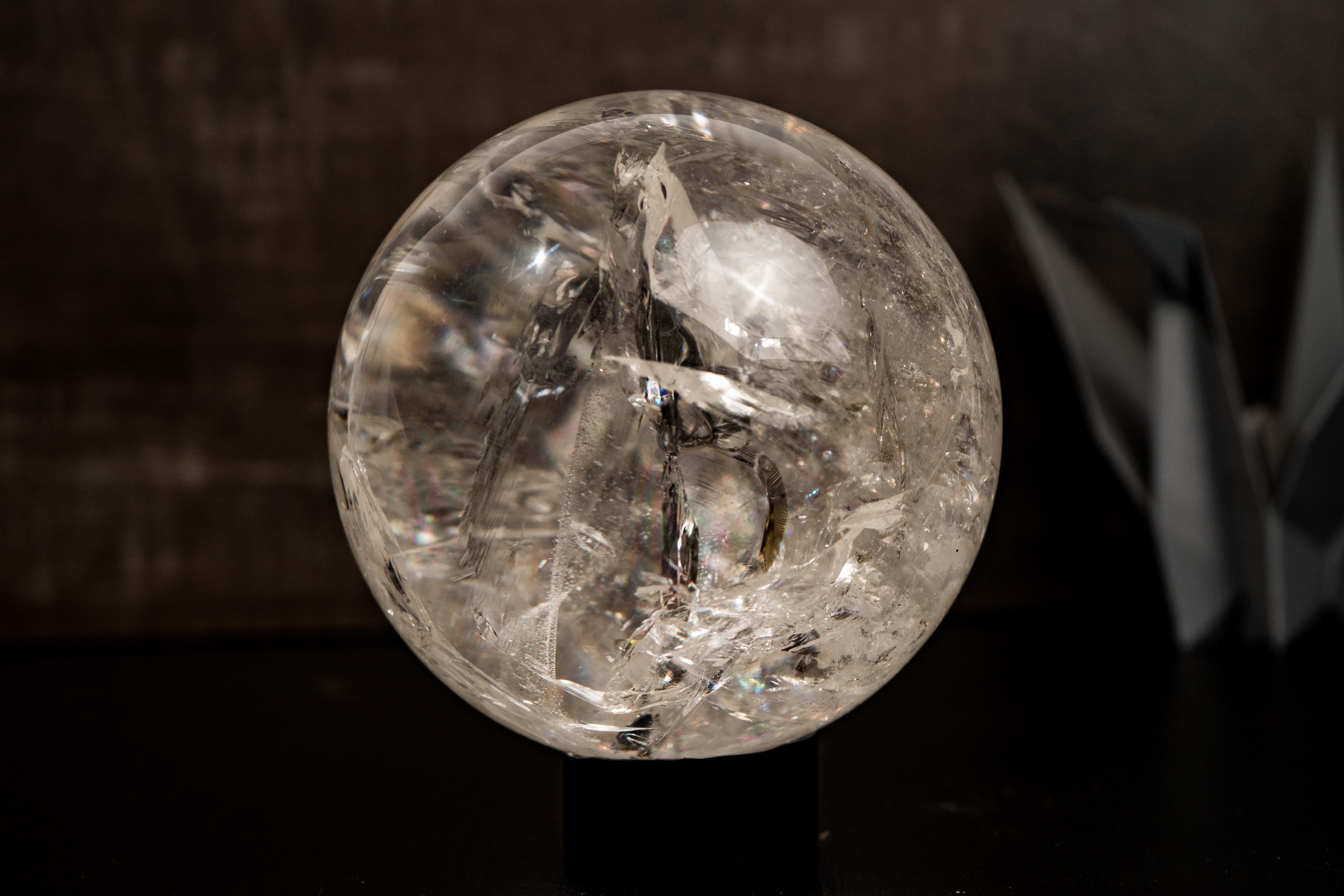 Epic Large Quartz Sphere with Rainbows For Sale 2