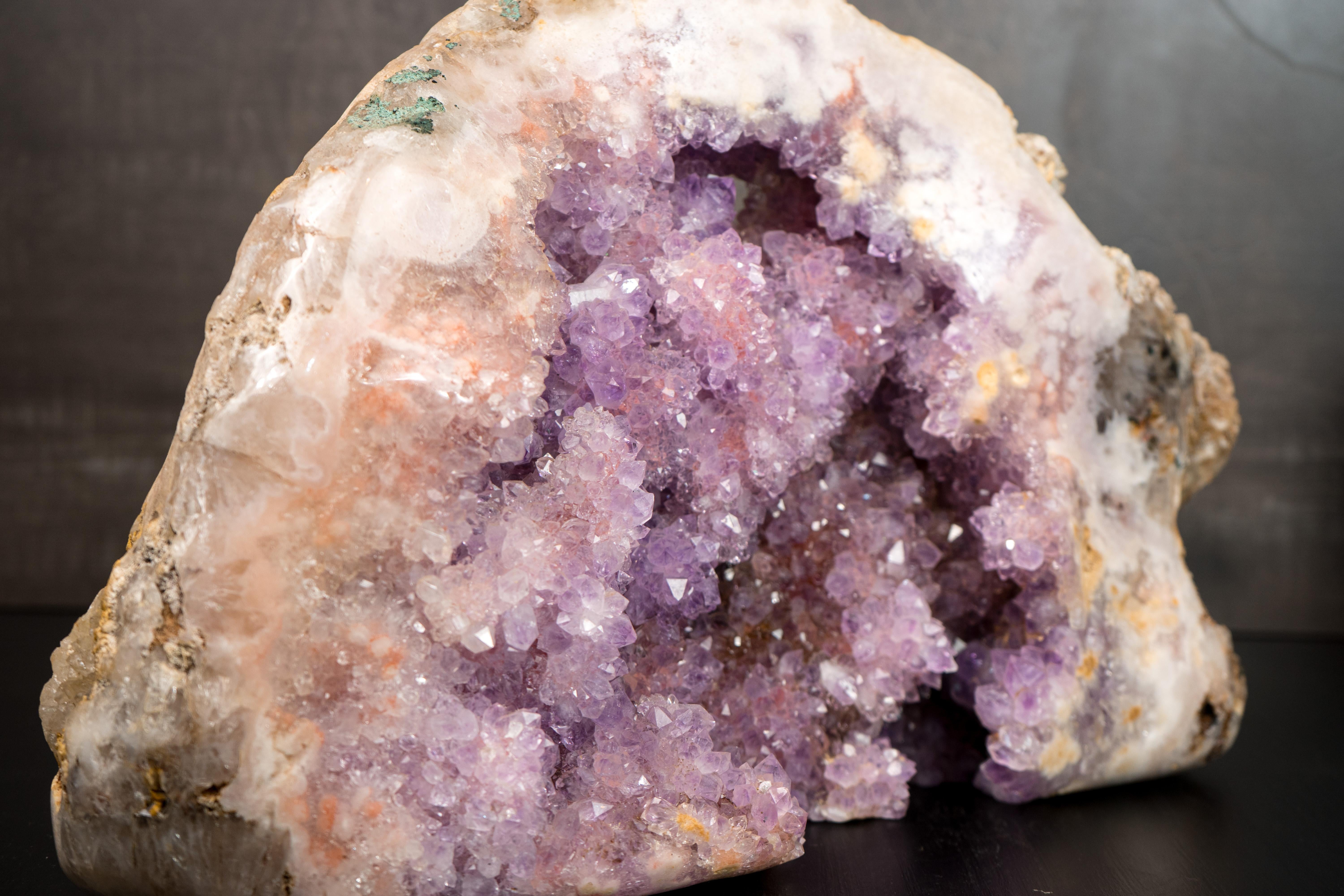Super Extra Pink & Purple Amethyst Geode with Sparkling Druzy In New Condition For Sale In Ametista Do Sul, BR