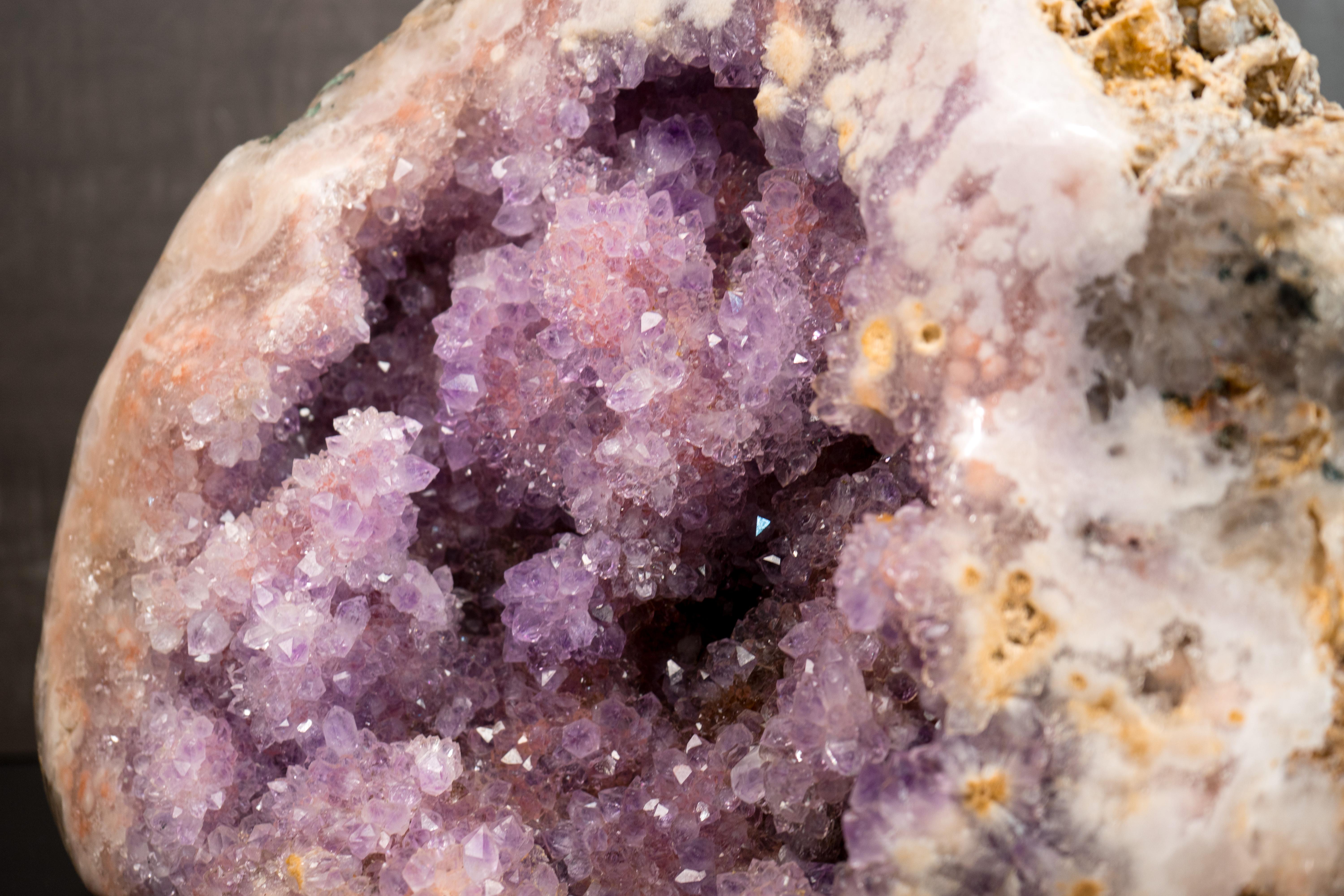 Super Extra Pink & Purple Amethyst Geode with Sparkling Druzy For Sale 3