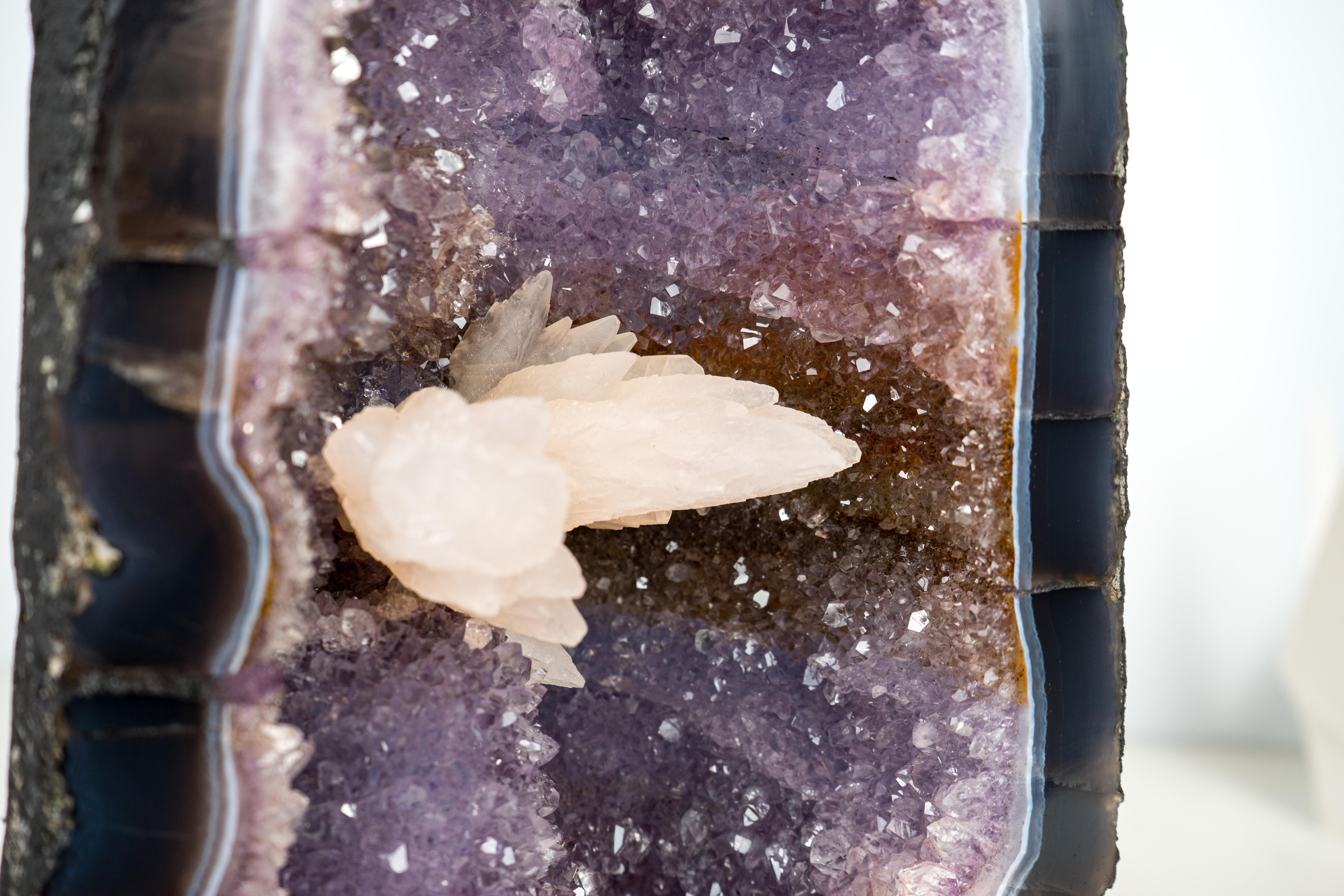 Contemporary Geode Cathedral with Rare Reactive fluorescent Calcite For Sale