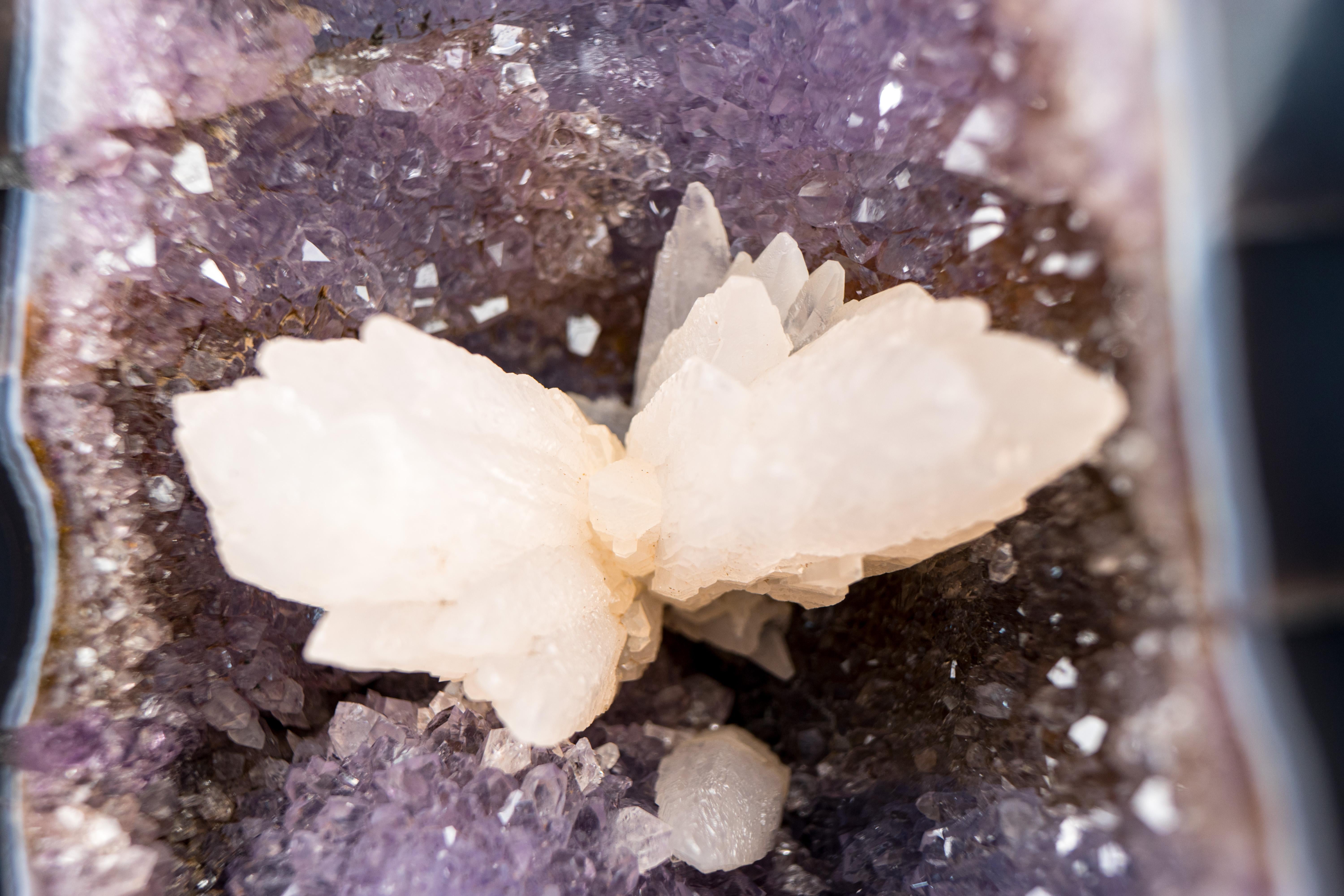Geode Cathedral with Rare Reactive fluorescent Calcite For Sale 2