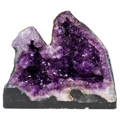 Twin Amethyst Geode Cave with Large, Deep Purple Druzy Crystals