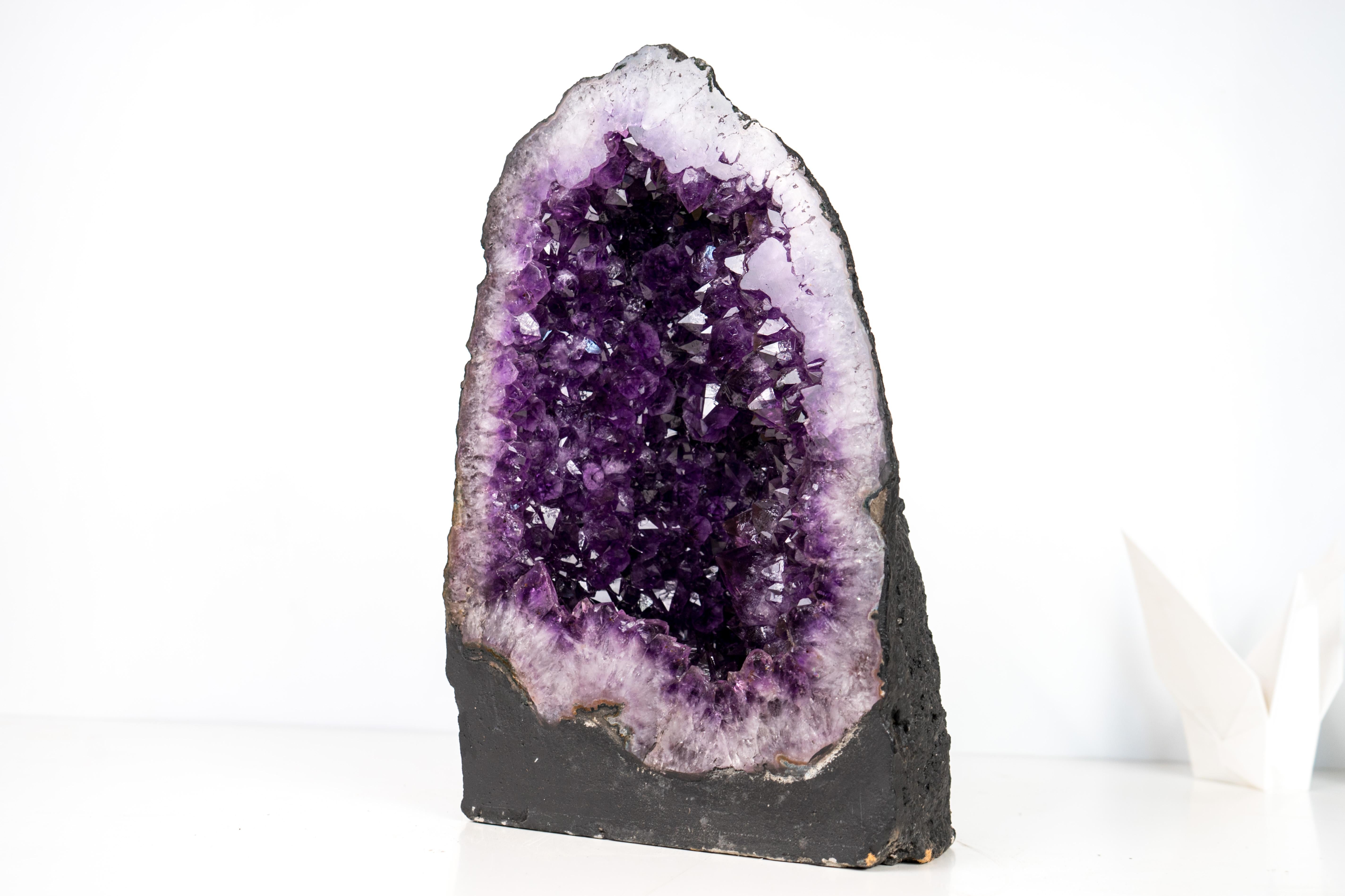 Crystal Deep Purple Amethyst Cathedral Geode For Sale