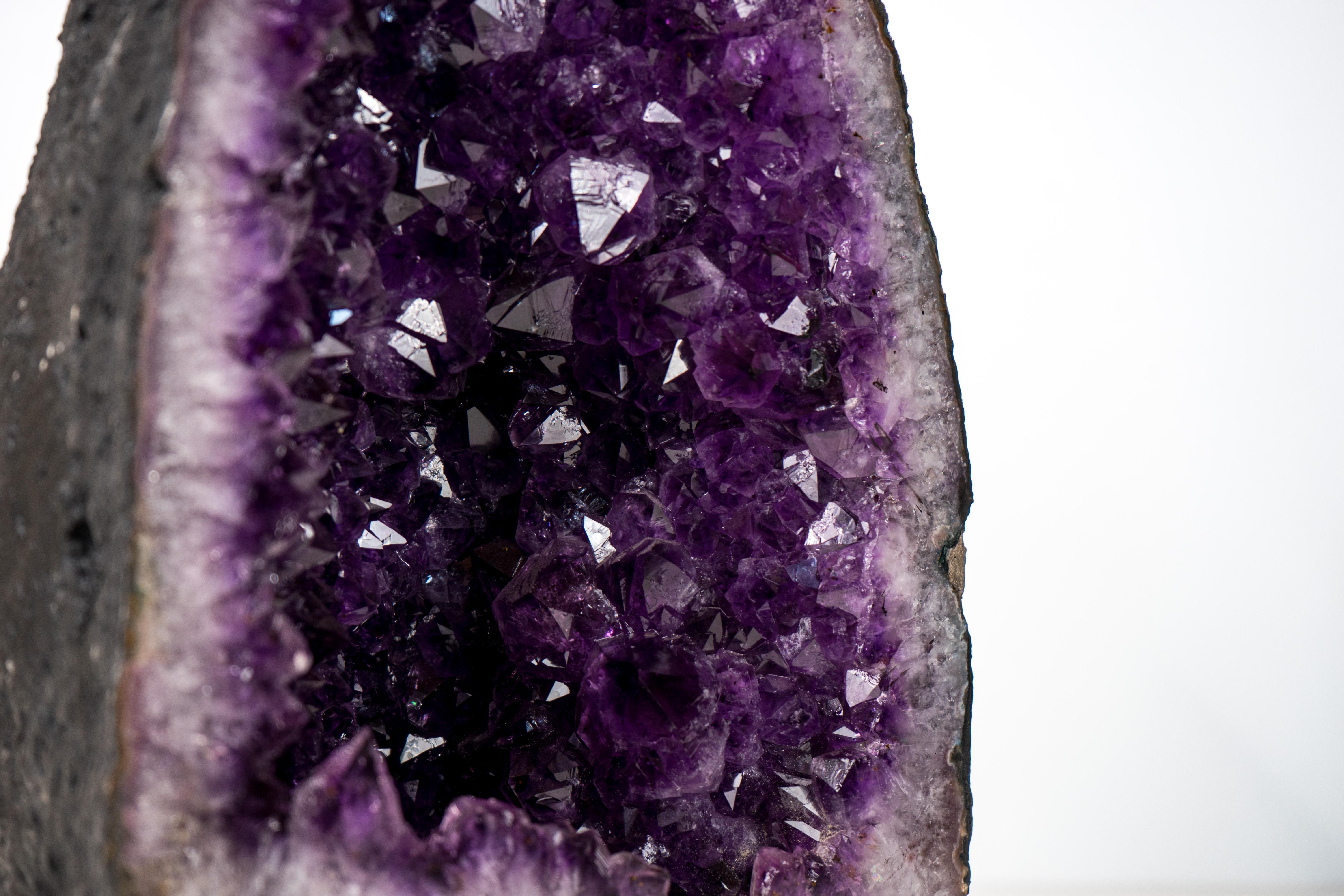 Brazilian Deep Purple Amethyst Cathedral Geode For Sale