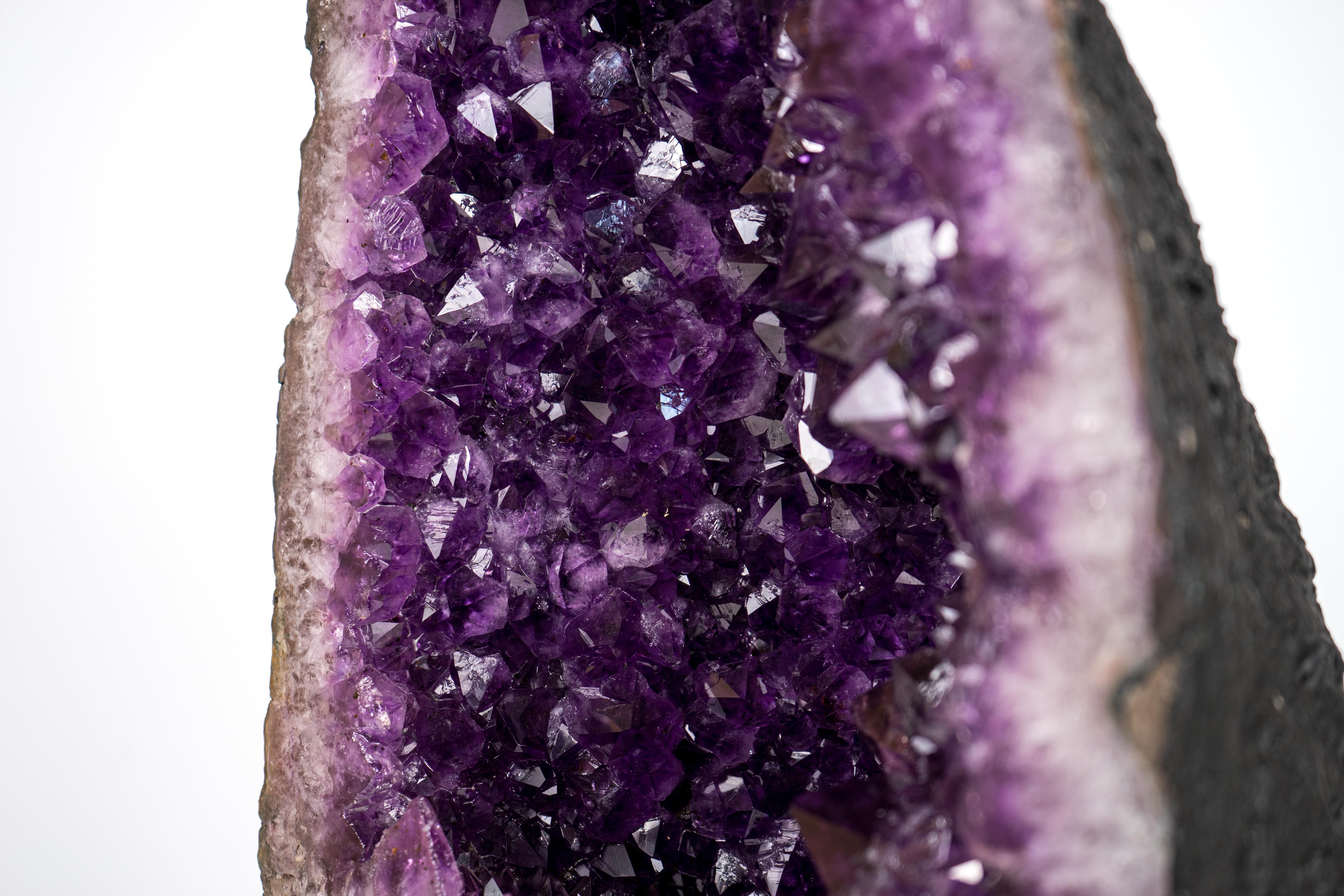 Contemporary Deep Purple Amethyst Cathedral Geode For Sale