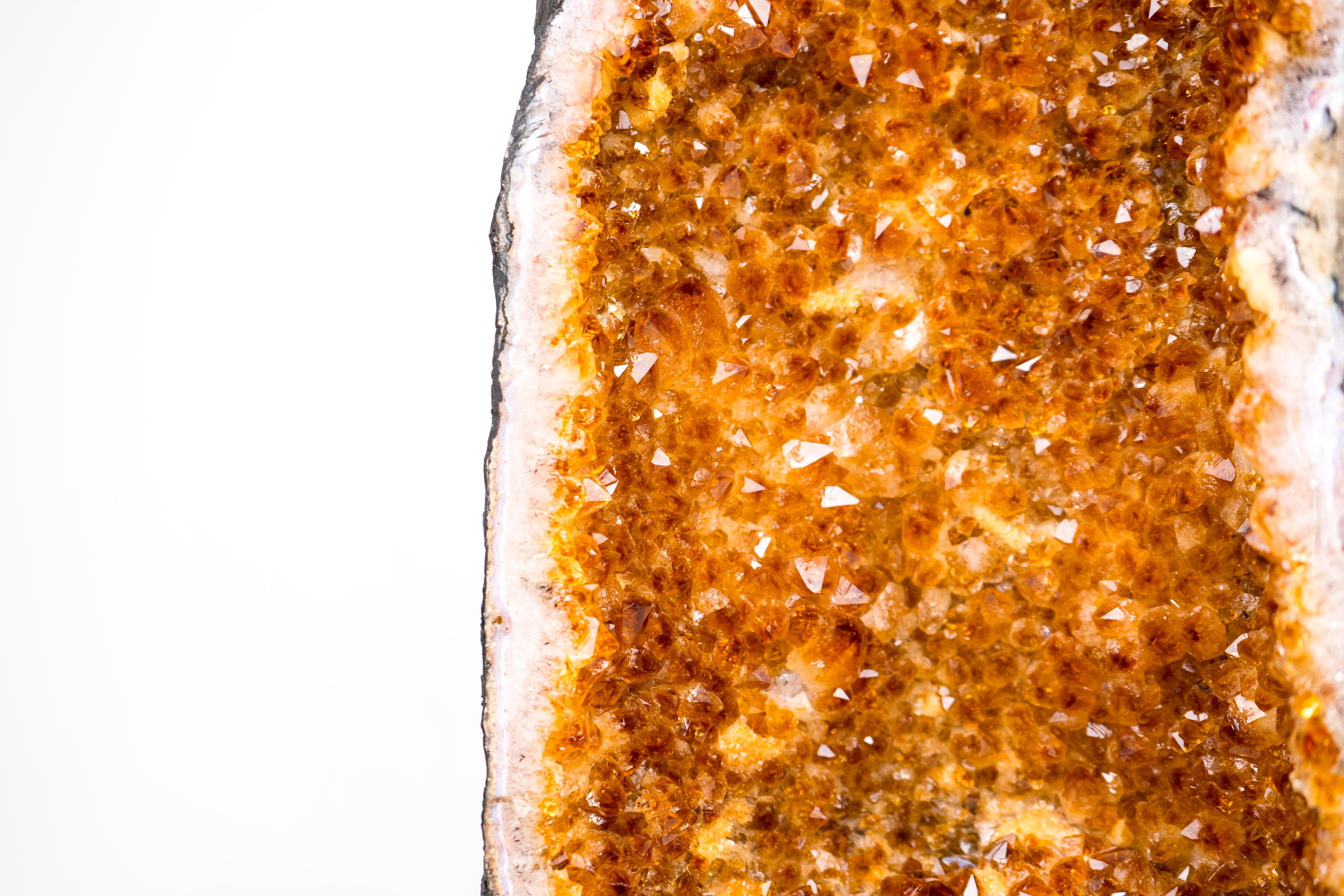 Crystal High-Grade Orange Citrine Geode Cathedral For Sale